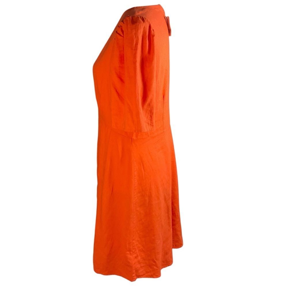 NWT Gap Linen-Blend Mini Dress Size L Blood Orange Lightweight Summer Dress - Picture 5 of 13